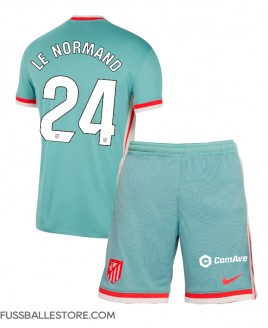 Günstige Atletico Madrid Robin Le Normand #24 Auswärts Trikotsatzt Kinder 2024-25 Kurzarm (+ Kurze Hosen)